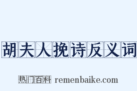胡夫人挽诗反义词是什么意思的图片
